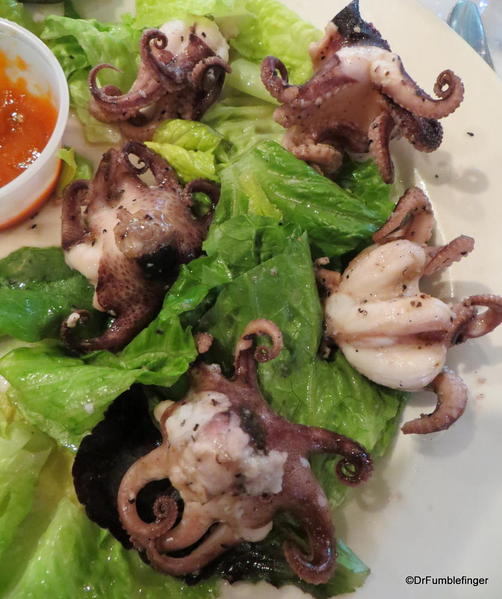 BBQ Baby Octopus appetizer, Monterey's Fish House, Monterey, California