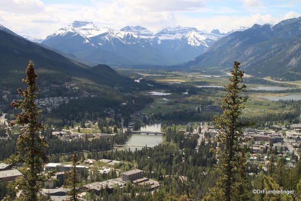 View of Banff and Vermillion Lakes from the Tunnel Mountain trail, Banff National Park