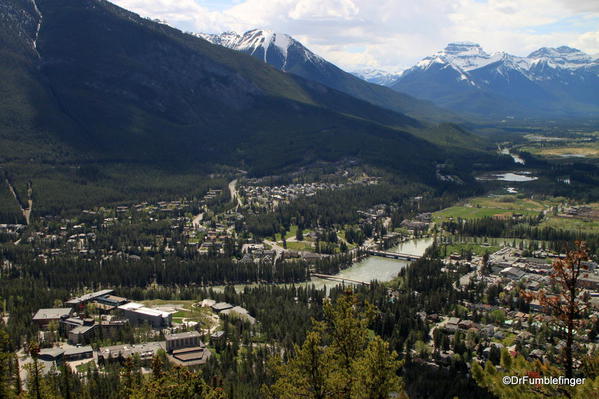 Banff town view from summit of Tunnel Mountain trail, Banff National Park