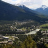 Banff town view from summit of Tunnel Mountain trail,  Banff National Park