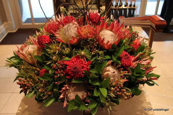 Protea in a floral arrangement, Cape Grace hotel, Cape Town, South Africa