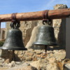 Mission San Juan Capistrano.  Great Stone church and bells