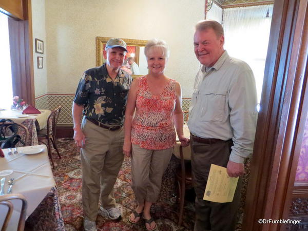 Touring the Steinbeck House. L to R, Wayne Houser, our guide Toni, and Neil McAleer
