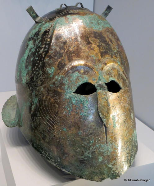 Getty Villa. Greek Helmet 400 BC