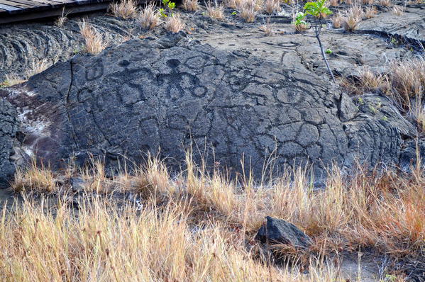Ancient Puuloa Petroglyphs, Volcanoes National Park, Hawaii