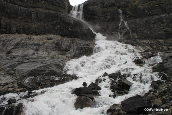 Bow Glacier Falls, taken at the base of the falls