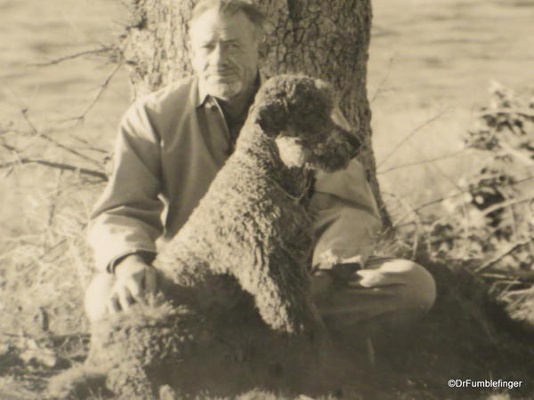The National Steinbeck Center, Salinas. Photograph of John and his beloved Charlie