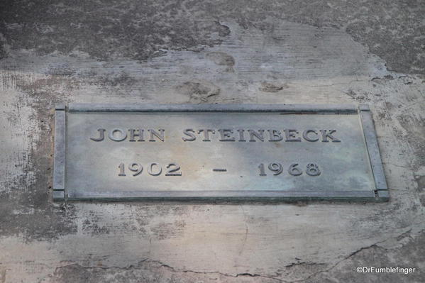 Steinbeck's simple grave marker, Salinas' Garden of Memories Cemetery