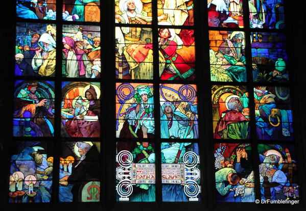 Mucha stained glass window, St. Vitus Church