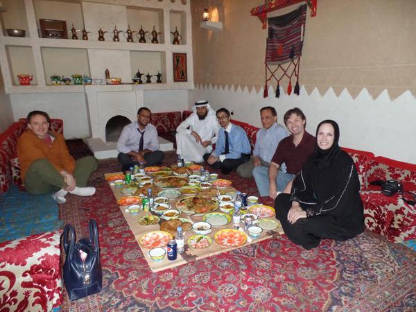 Saudi Arabia Riyadh Meals. Traditional restaurant: floor seating and eating with your hands.
