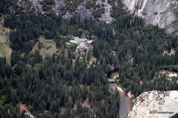 Ahwahni Hotel, Yosemite Valley viewed from Glacier Point, Yosemite NP