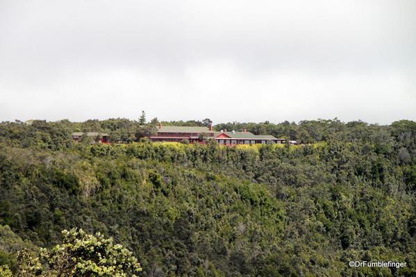 Volcanoes National Park. Historic Volcano Lodge sits above Kilauea Crater