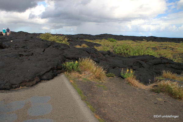 Volcanoes National Park. Lava flow has closed the Chain of Craters Road