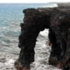 Volcanoes National Park.   Holei Sea Arch: a natural arch, pounded by the powerful surf. Chain of Craters Road