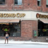 Signs of Toronto.  Second Cup is a popular coffeehouse in Canada