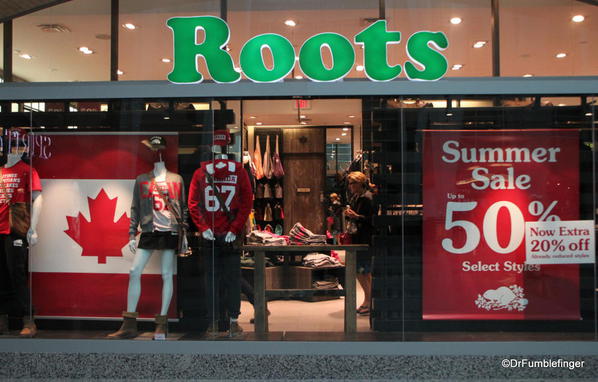 Roots is a popular Canadian clothing store, Toronto