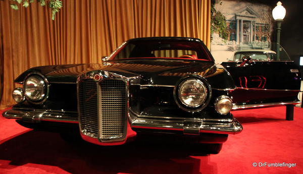 Elvis Presley Automobile Museum. 1973 Stutz Blackhawk. Red leather, gold accents -- the last car Elvis is known to have driven