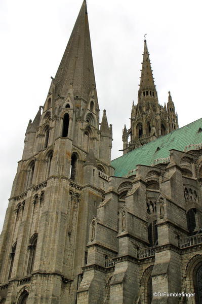 Spires and buttresses of Chartres Cathedral