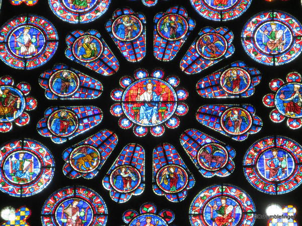 Rose stained glass window Chartres Cathedral