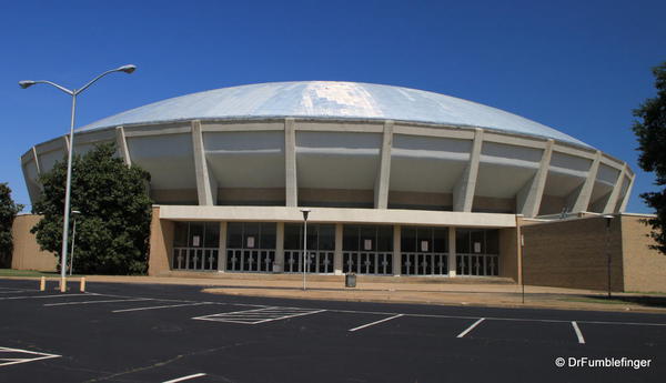 Memphis -- Mid-South Coliseum. It was in this building that Elvis recorded a great Live album. It has been closed for a number of years.