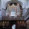 Organ pipes and choir loft, St. David Cathedral, Wales