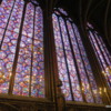 The long stained-glass windows of Sainte-Chapelle