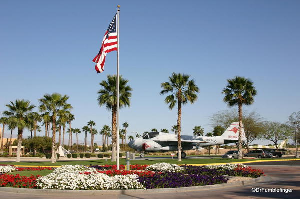 Entry to the Palm Springs Air Museum. Grumman A-6E Intrude aircraft