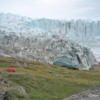 Camping by the Russell glacier