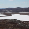 Spring hiking in Greenland.  Lakes are still frozen