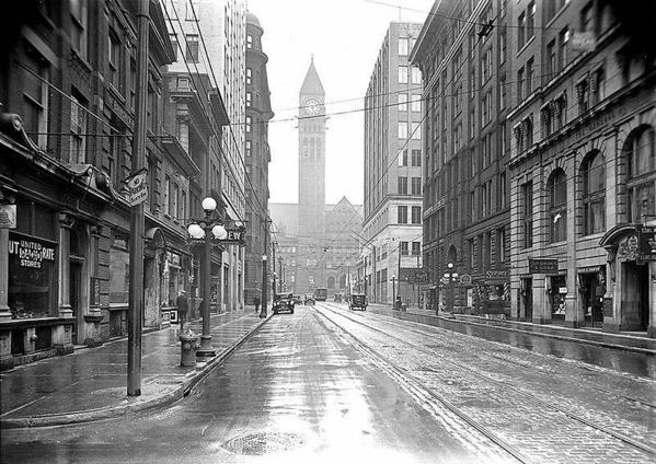 Old City Hall viewed from Bay Street. Toronto, 1929
