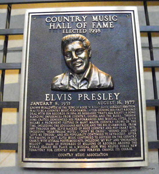 Nashville Country Music Hall of Fame. Elvis plaque