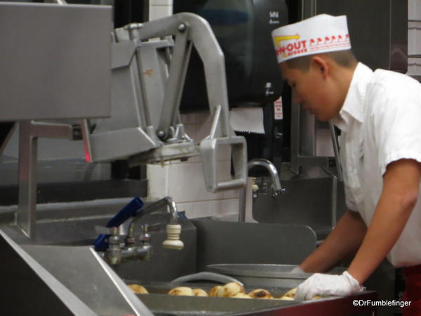 Readying the potatoes, In 'n Out Burger
