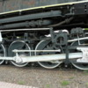 Four of the sixteen driving wheels of the 2-8-8-4.: Duluth, Missabe &amp; Iron Range 2-8-8-4 "Yellowstone" preserved at Two Harbors, Minnesota