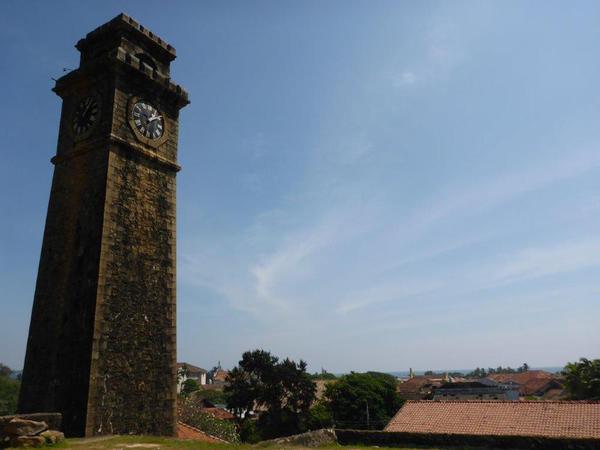 The clock tower in Galle Fort, Sri Lanka
