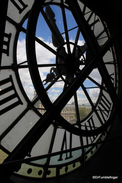 Clock overlooking the Seine at the Orsay Museum