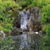 Nikka Yuko Japanese Garden, Lethbridge.  Mountain and waterfall