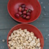 Coffee cherries (top) and beans (bottom)