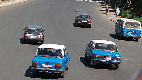 Taxis, Addis Abba. Courtesy Sam Effron and Wikimedia