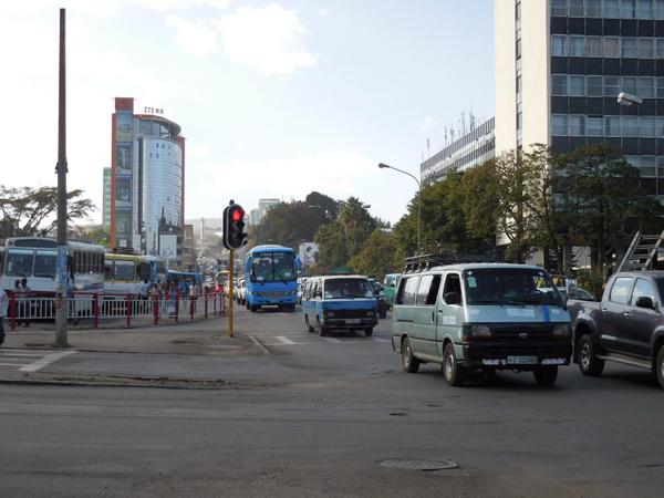 Ethiopia Street Traffic. Cars and trucks galore