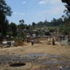 Addis shanty towns.  Shanty towns along the hillside