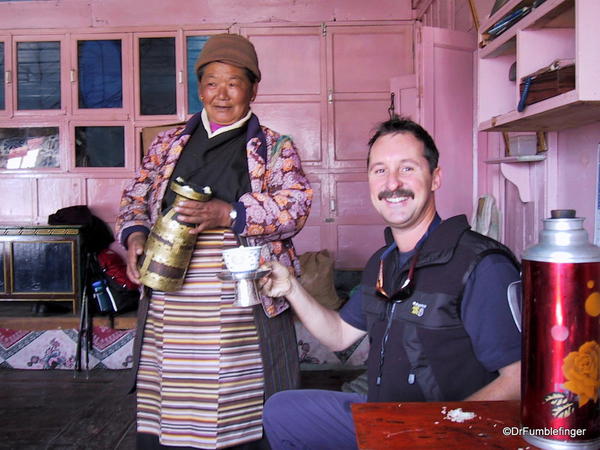Tea ceremony in home of a Sherpa family, Namche Bazaar