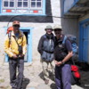 Getting ready to hit the road, Namche Bazaar.  Conrad Anker to the left
