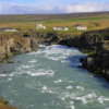 The river Skjálfandafljót as seen looking downstream from Godafoss.: Iceland