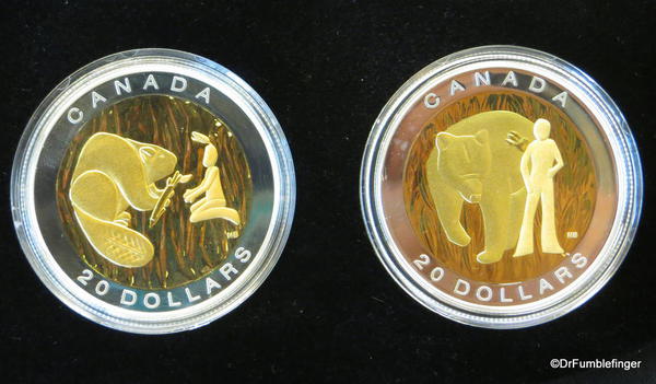 Special gold plated coins at the Winnipeg Mint