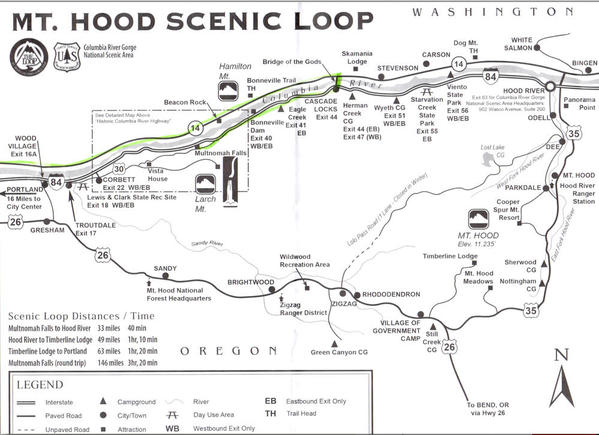 Mt. Hood Scenic Route Map