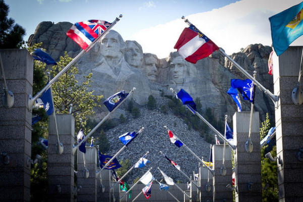 Mt. Rushmore flags