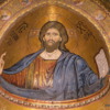 Details of Jesus mosaic, Monreal Cathedral, Sicily