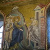 Detais of Jesus healing a leper mosaic, Monreal Cathedral, Sicily