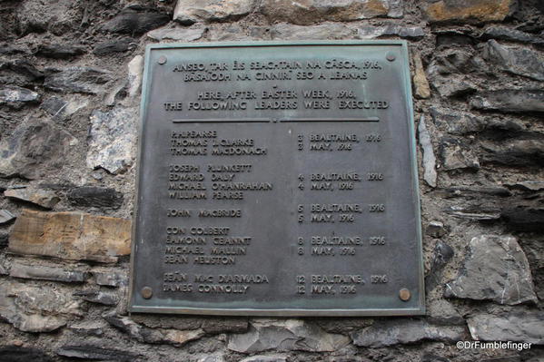 Commerative plaque, Kilmainham Gaol, Dublin