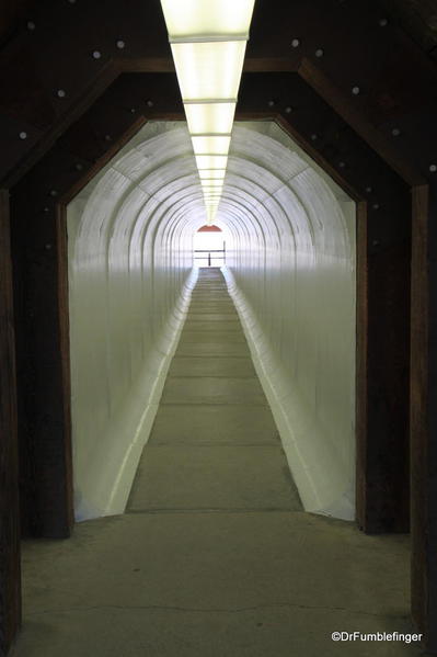 Tunnel leading through hill to viewpoint of the Berkeley Pit, Butte, Montana